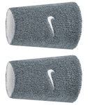 Nike Schweissband Swoosh Classic Reversible Doublewide Jumbo (Baumwollmix) 2025 grau/weiss - 2 Stück